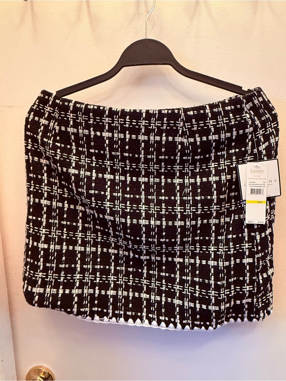 NWT Laundry By Shelli Segal Black And White Tweed Skirt and jacket Size Medium - Picture 8 of 10